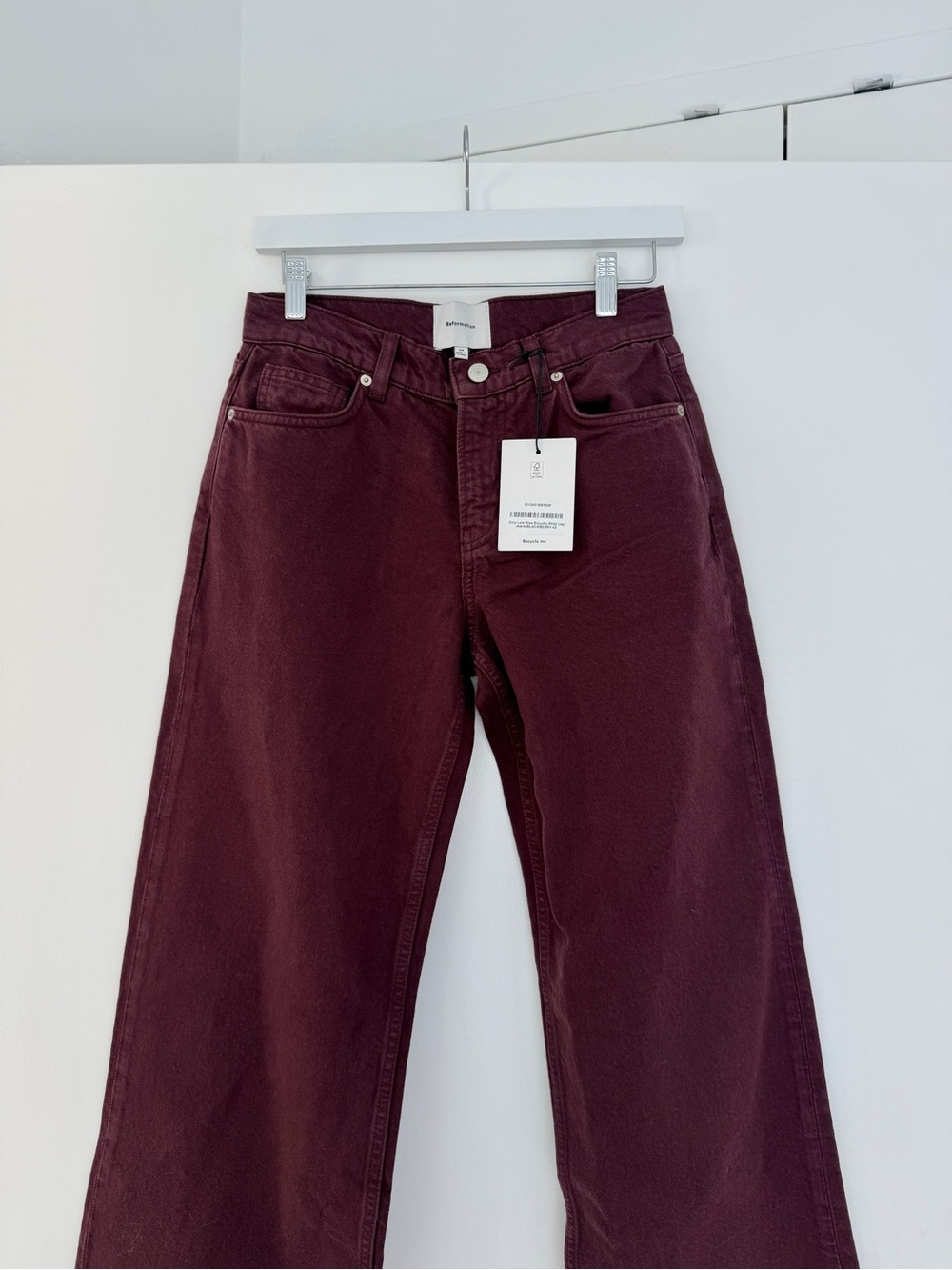 Reformation Cary Low Rise Slouchy Wide Leg Jeans in BlackBerry